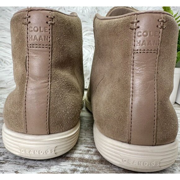 COLE HAAN Grand Crosscourt High Top Sneakers Women’s Size 11B Tan Camel Suede - Picture 7 of 15